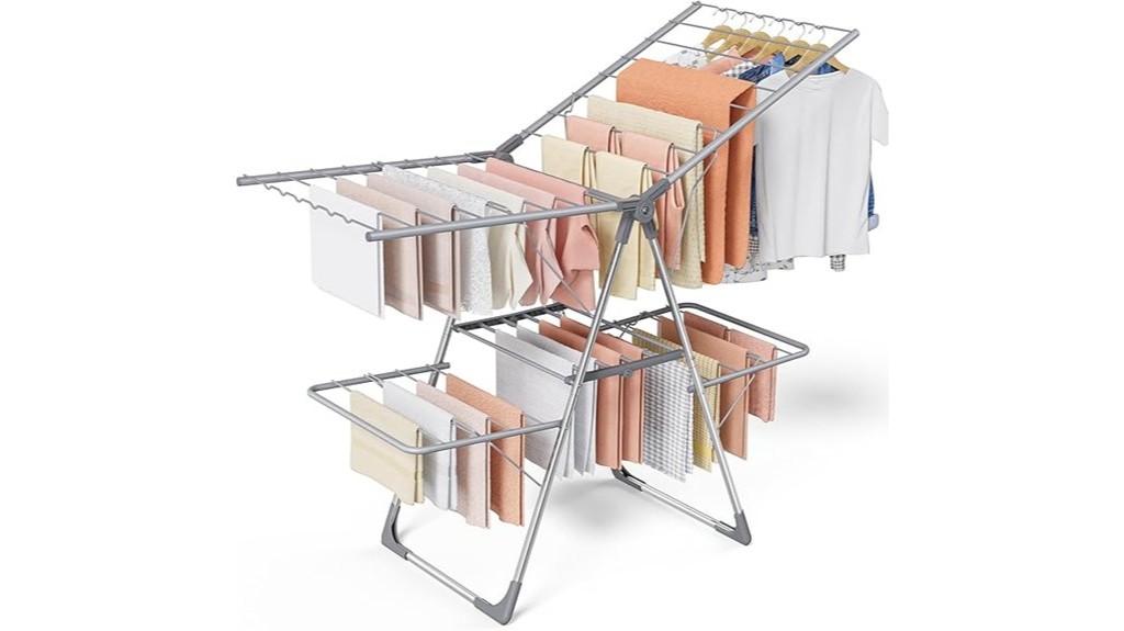 foldable space saving metal laundry rack