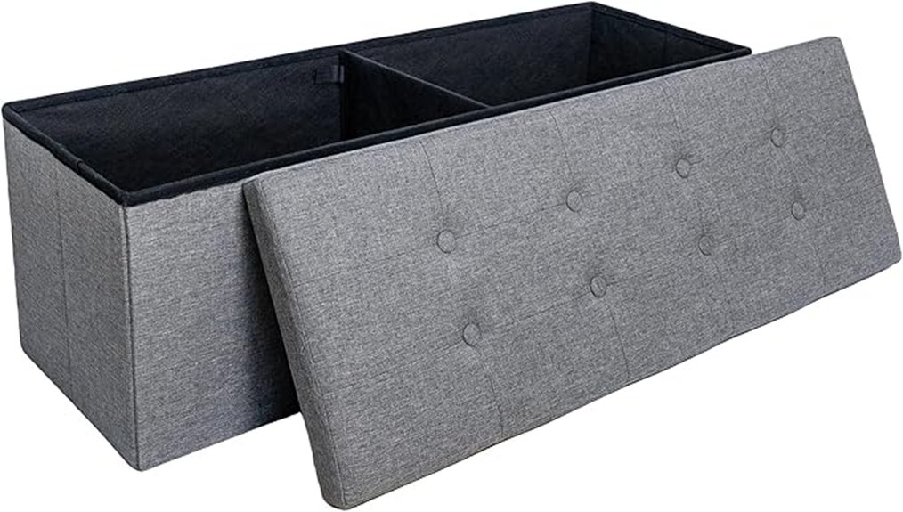 foldable storage ottoman bench
