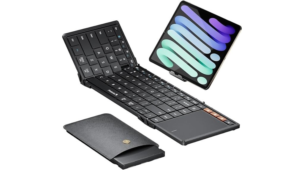 foldable touchpad enabled compact keyboard