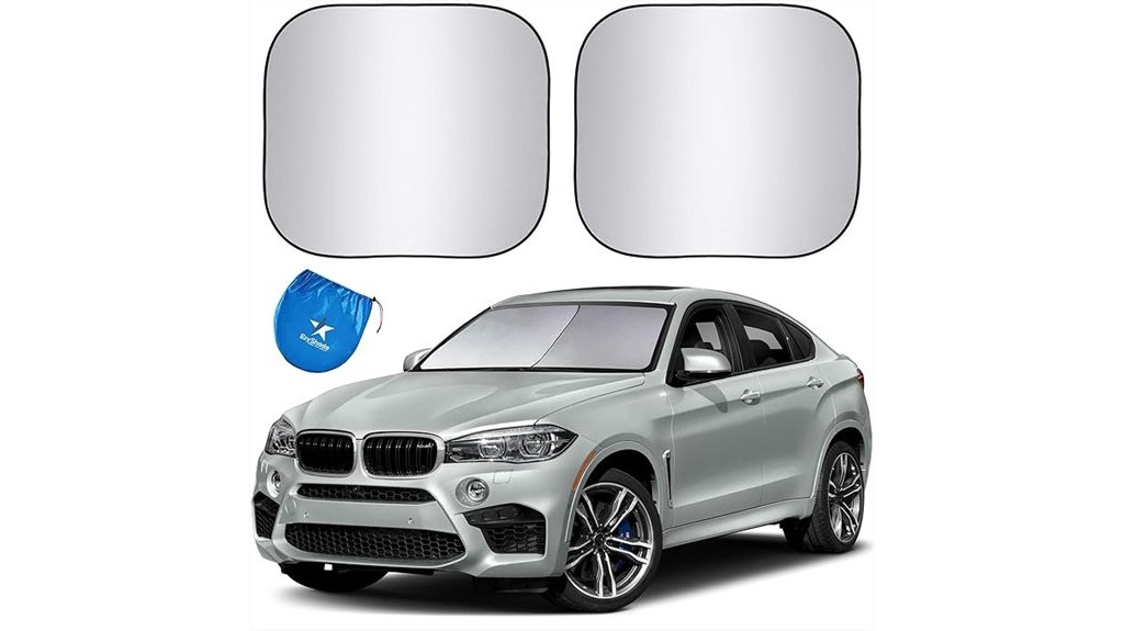foldable two piece windshield sun shade