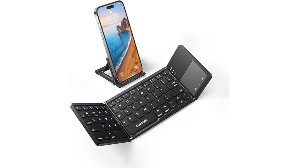 folding bluetooth keyboard with touchpad
