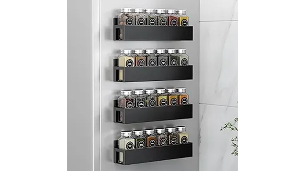 four pack magnetic spice rack