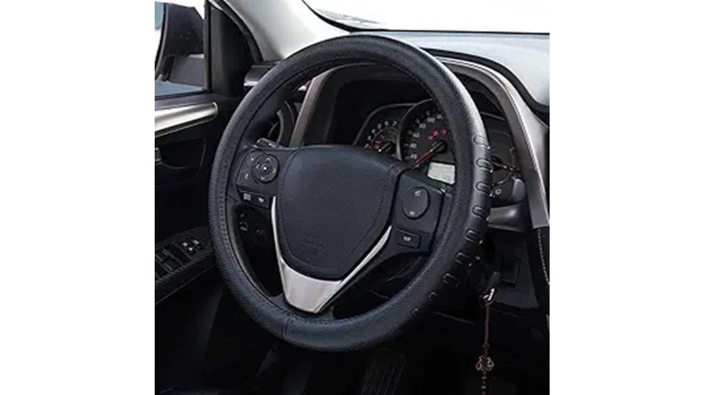 genuine leather car steering cover