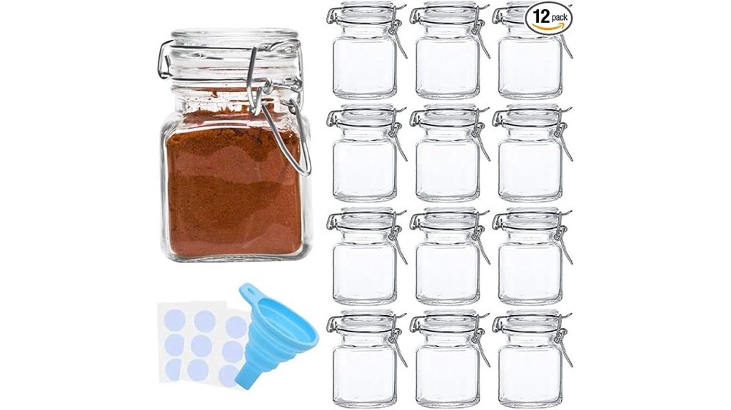 glass jars with airtight lids