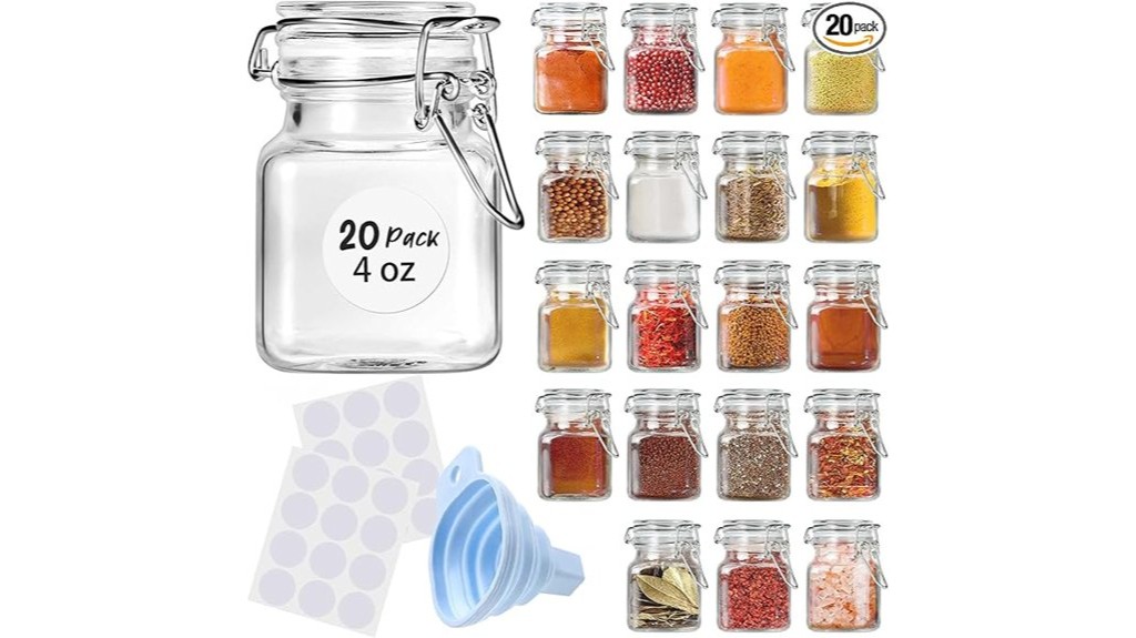 glass spice jars with airtight lids