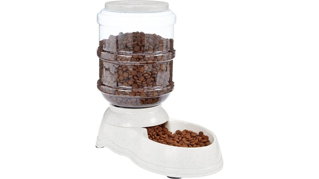 gravity fed pet food dispenser small capacity