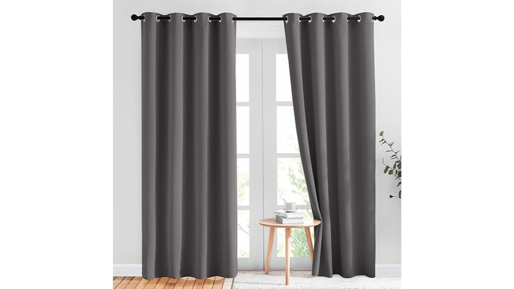gray bedroom curtains