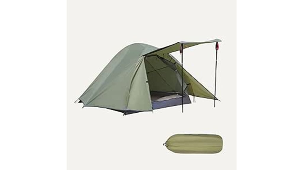 green portable shelter