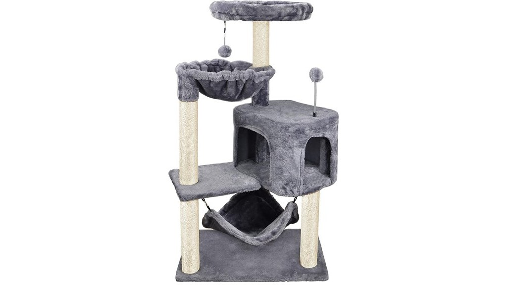 grey cat tree hammock