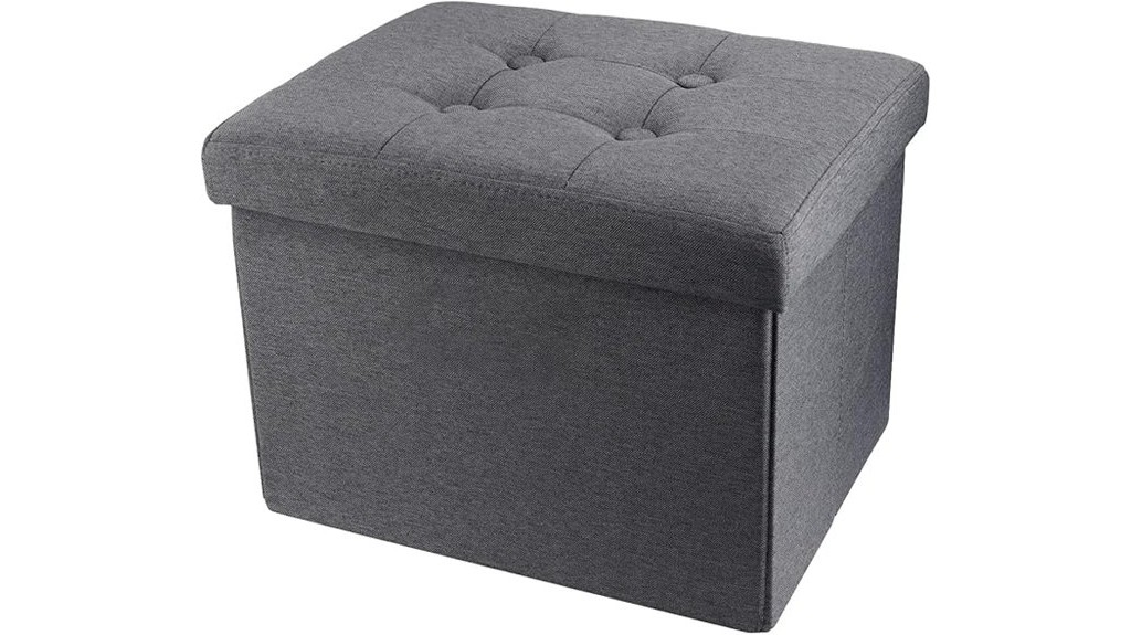 grey storage ottoman footrest stool