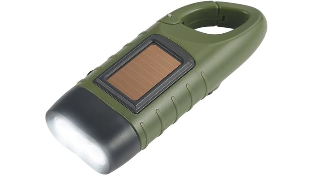 hand cranked solar flashlight