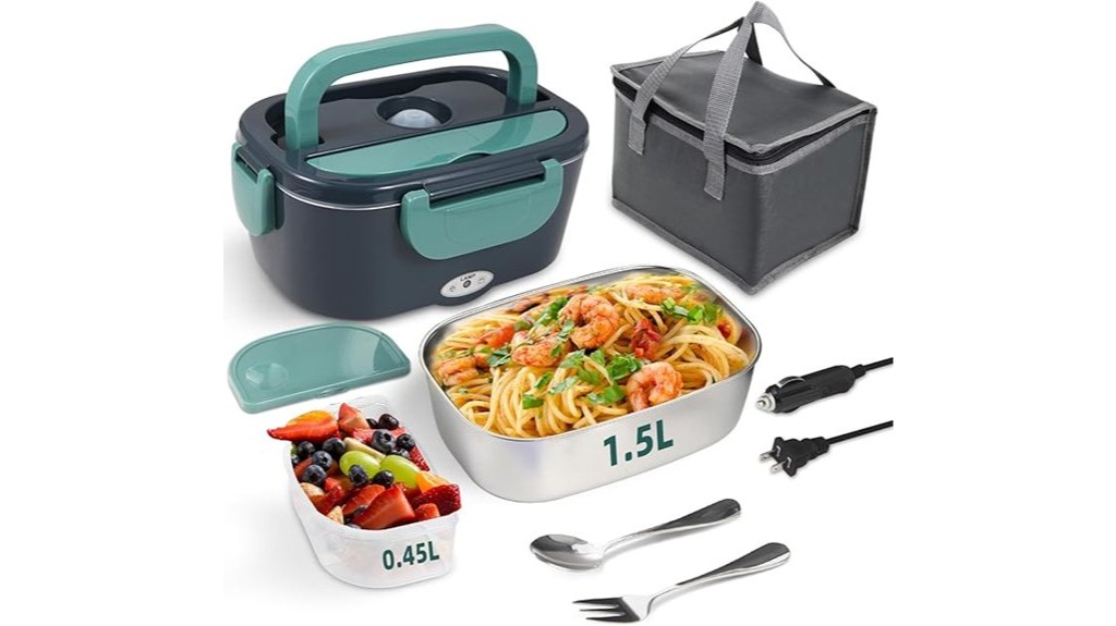 heated lunch box in green