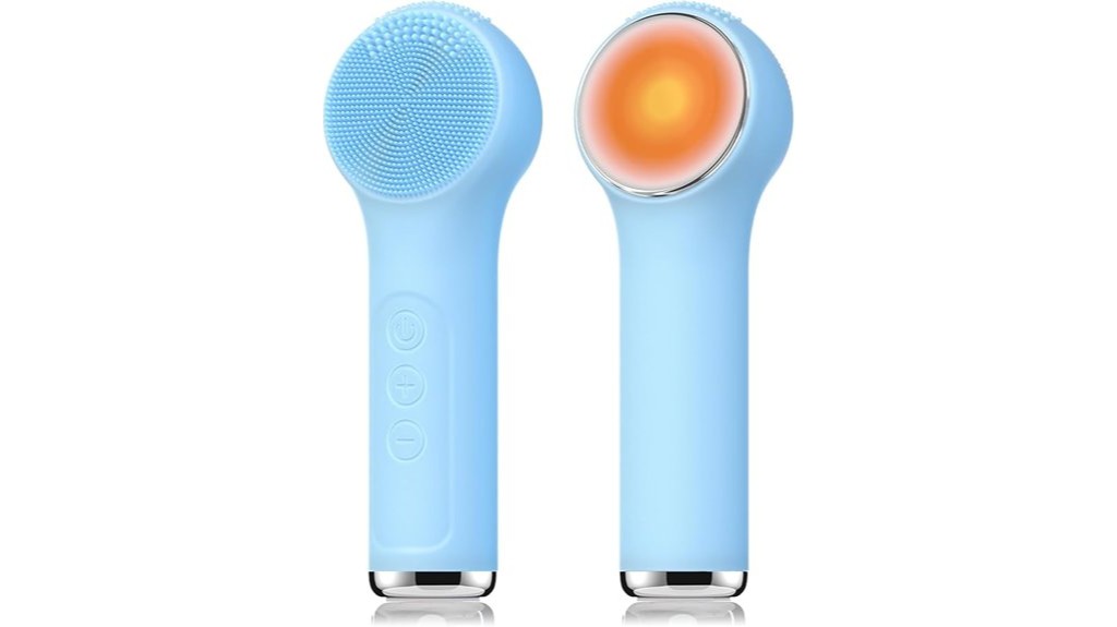 heated vibrating silicone facial cleansing brush