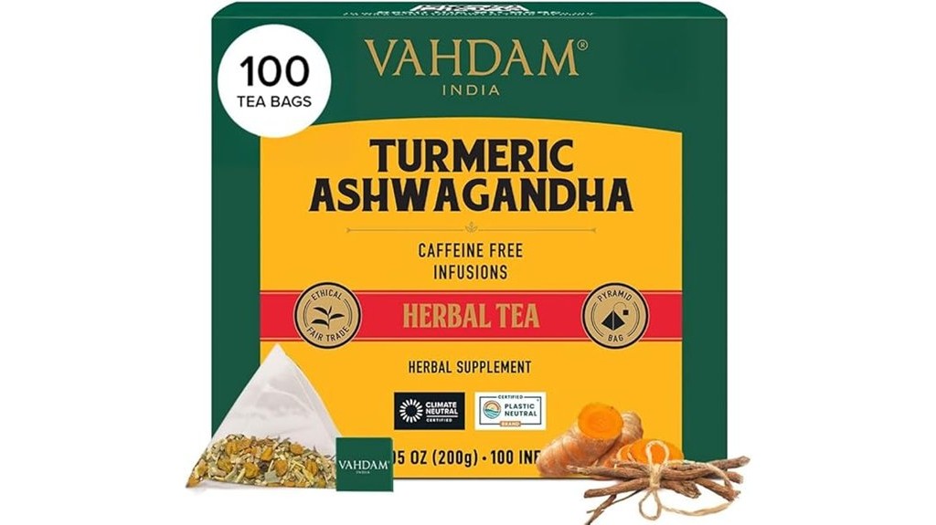 herbal turmeric ashwagandha tea bags
