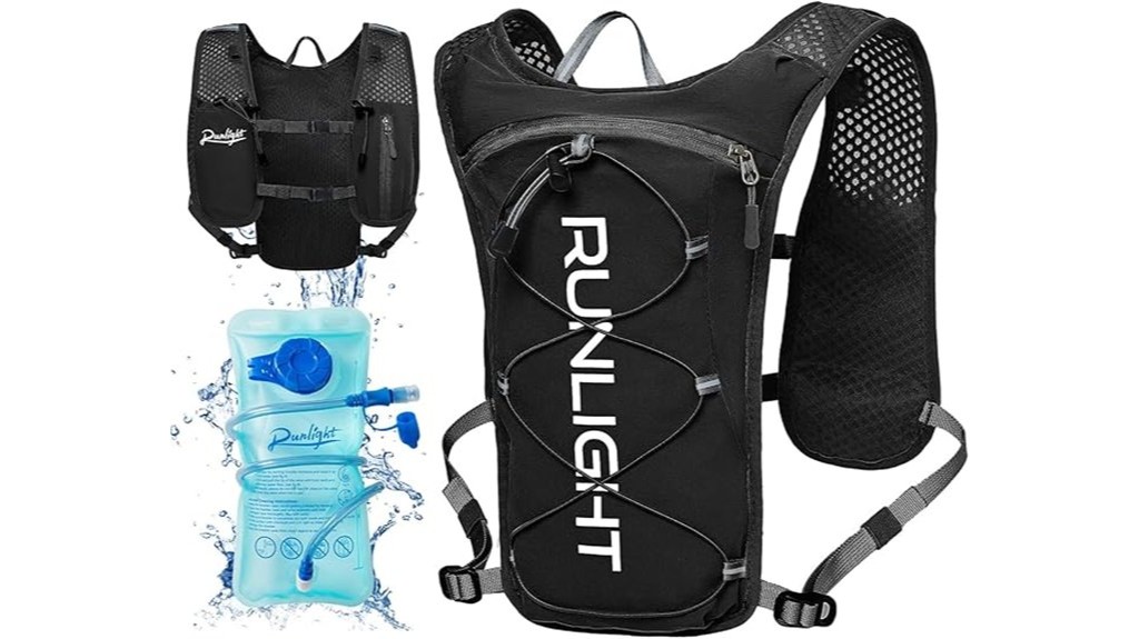 hydration focused running vest with water bladder