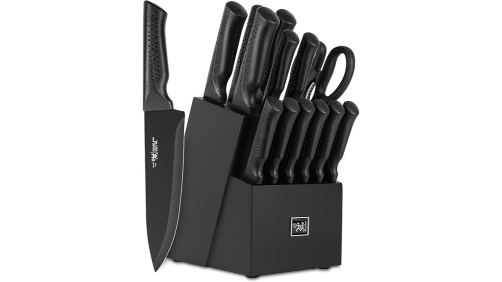 knife set self sharpening 15 pieces