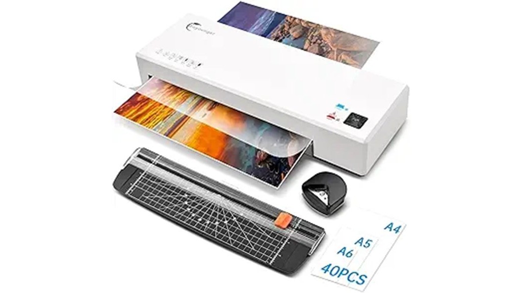 laminator with laminating sheets trimmer rounder