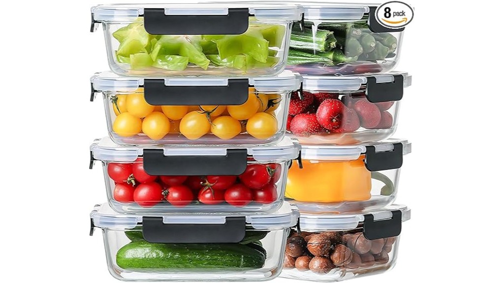 large glass meal containers