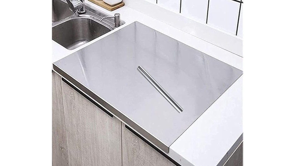 large stainless steel cutting board