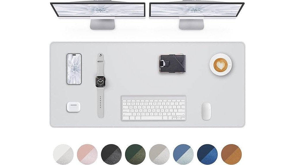 large white desk mat