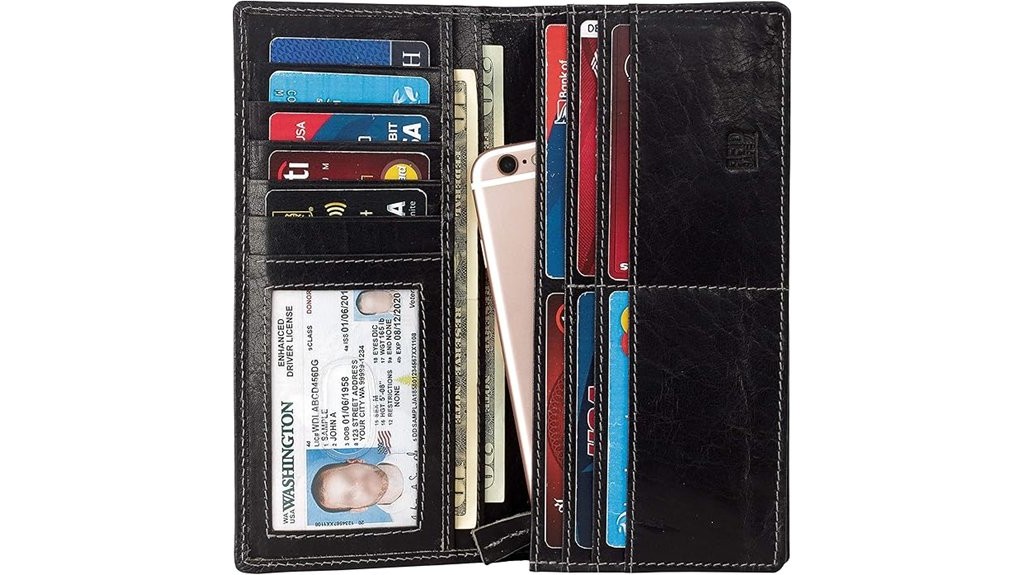 leather bifold long wallet