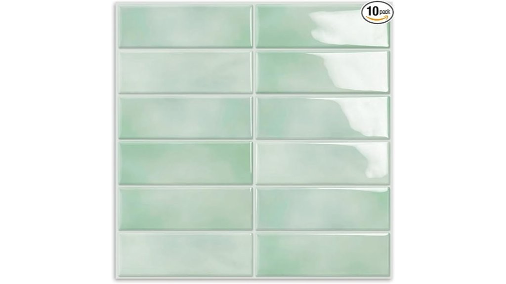 light green peel and stick backsplash tiles
