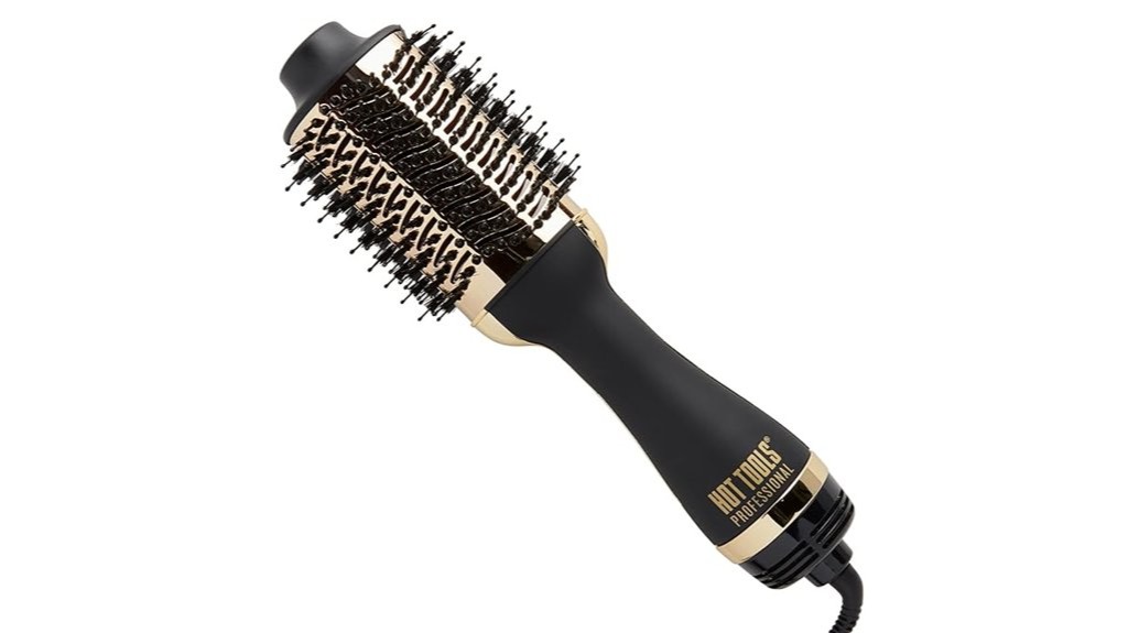 luxurious gold plated hair dryer brush