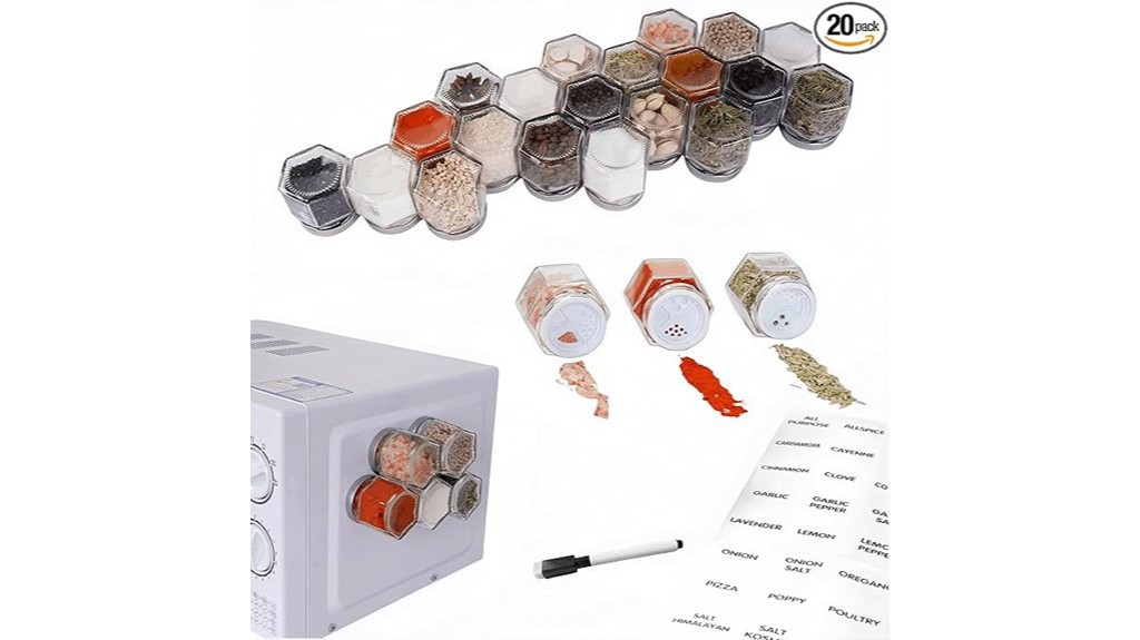 magnetic refrigerator spice jar set