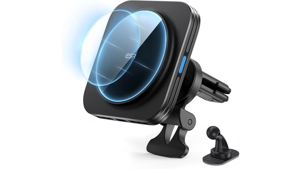 magnetic wireless car charging mount