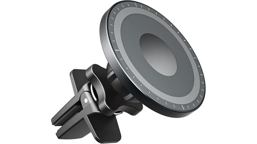 magnetically secured automotive phone mounting