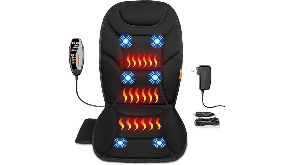massaging heated vibrating pain relieving cushion