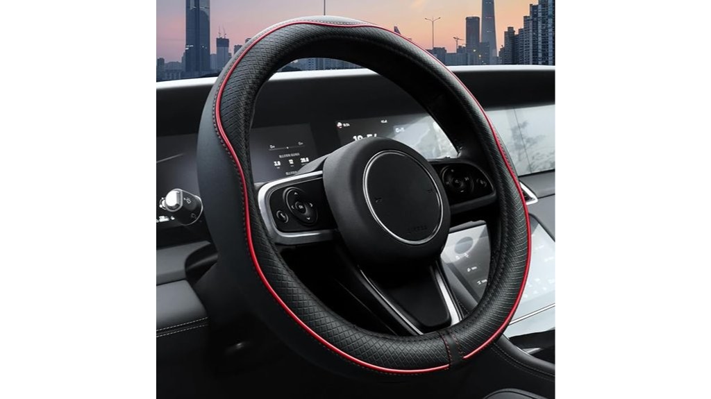 microfiber leather steering wheel cover