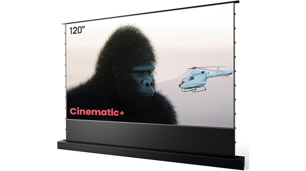 motorized floor rising projector screen