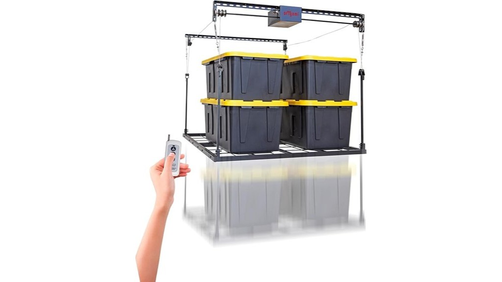 motorized heavy duty overhead garage storage