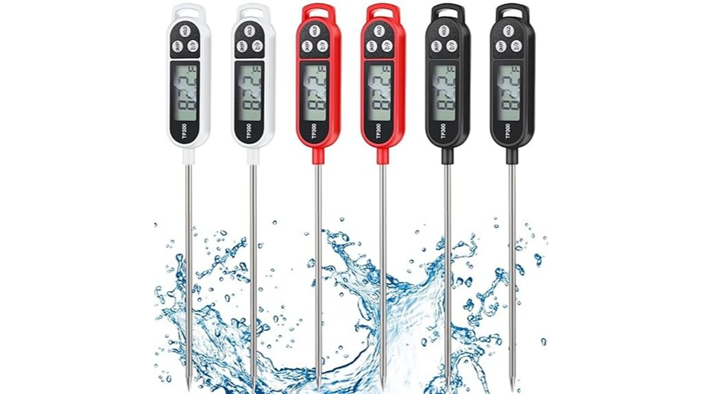 multi colored cooking thermometers