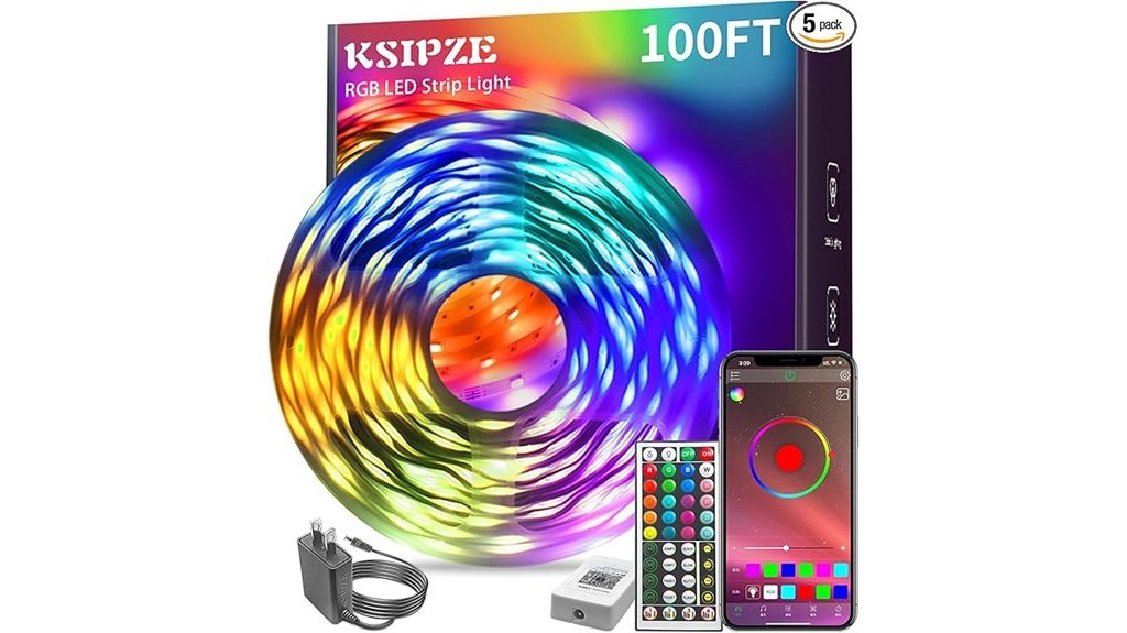 multicolored music synced bluetooth led strip lights