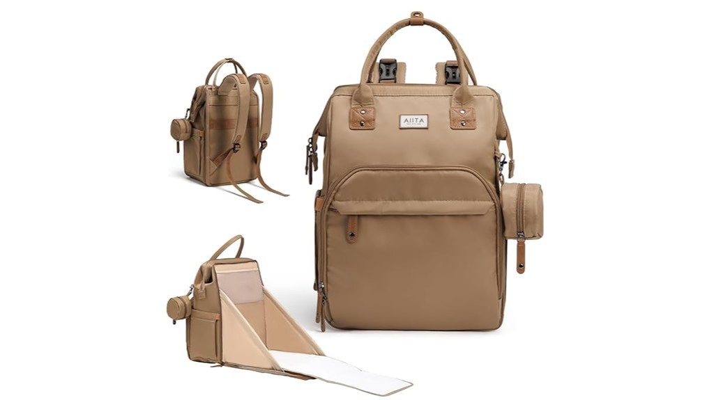 multifunctional diaper bag backpack with changing