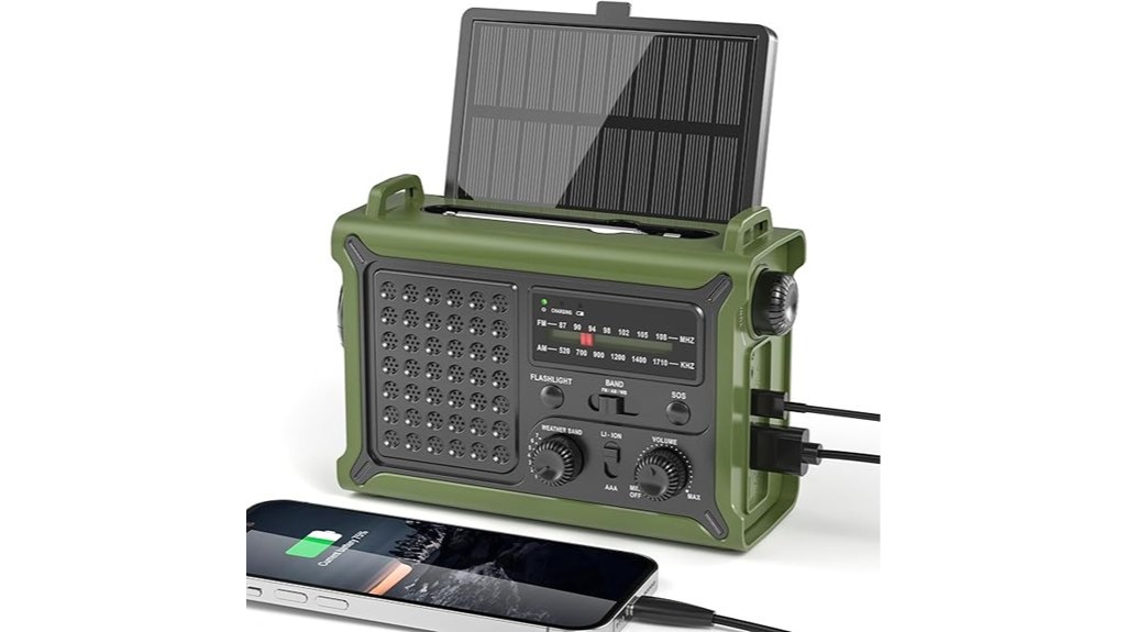 multifunctional solar powered emergency radio device