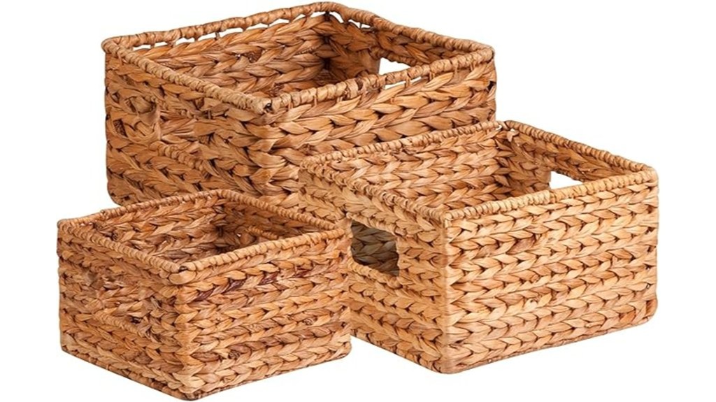 natural wicker storage baskets
