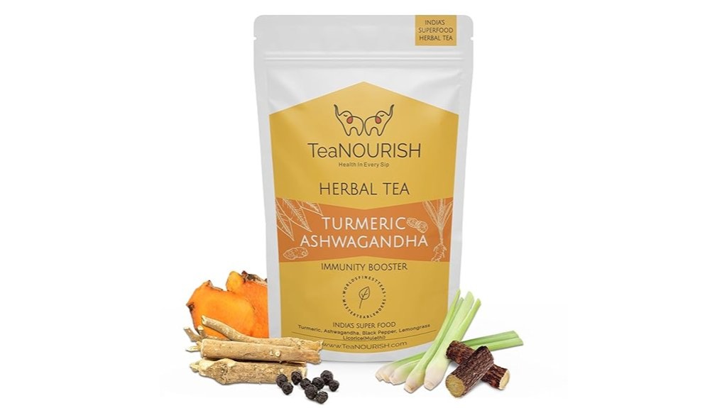 nourishing turmeric and ashwagandha herbal tea