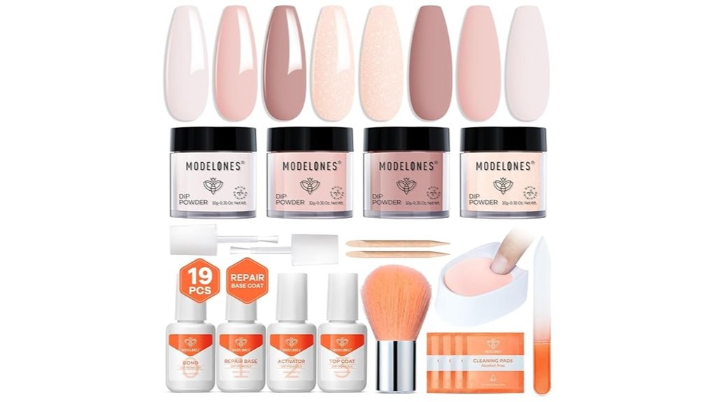 nude pink glitter dipping powder kit