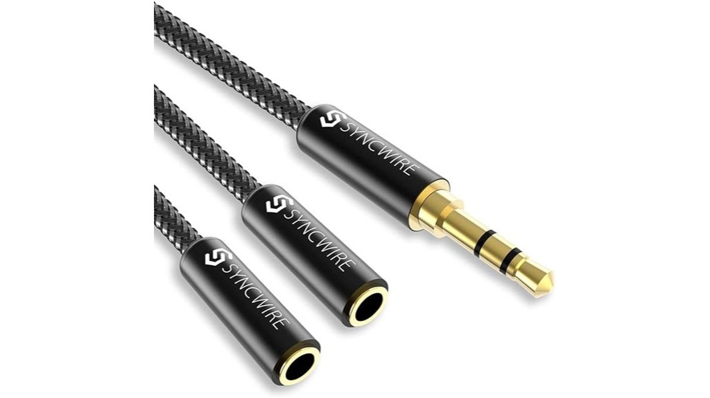 nylon braided audio splitter extension