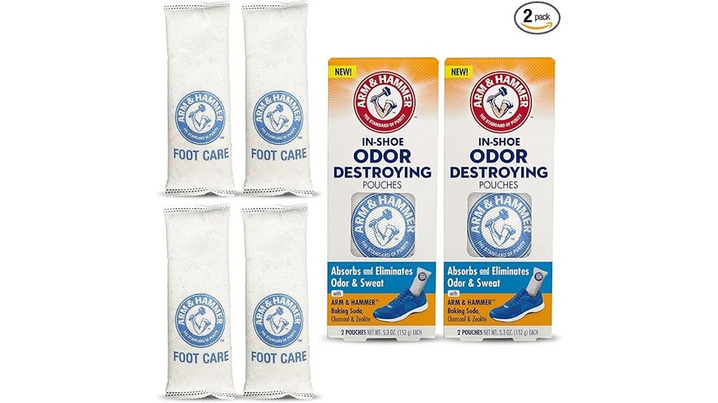 odor destroying in shoe powder pouches