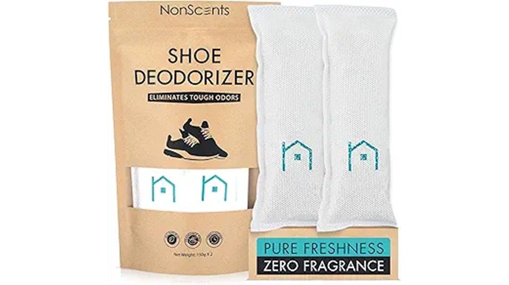 odor eliminating shoe deodorizer pack