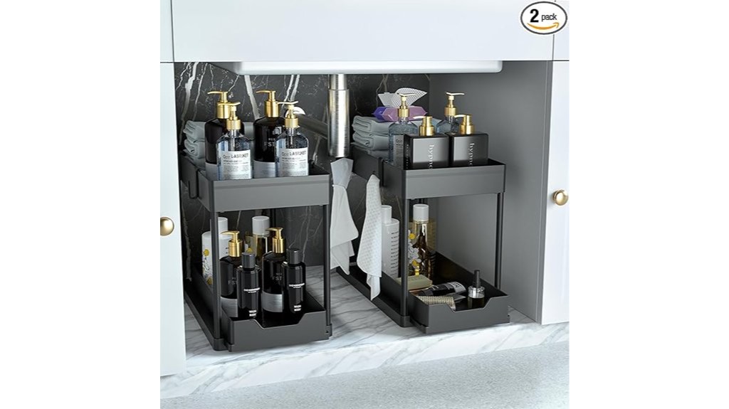 organized under sink storage containers
