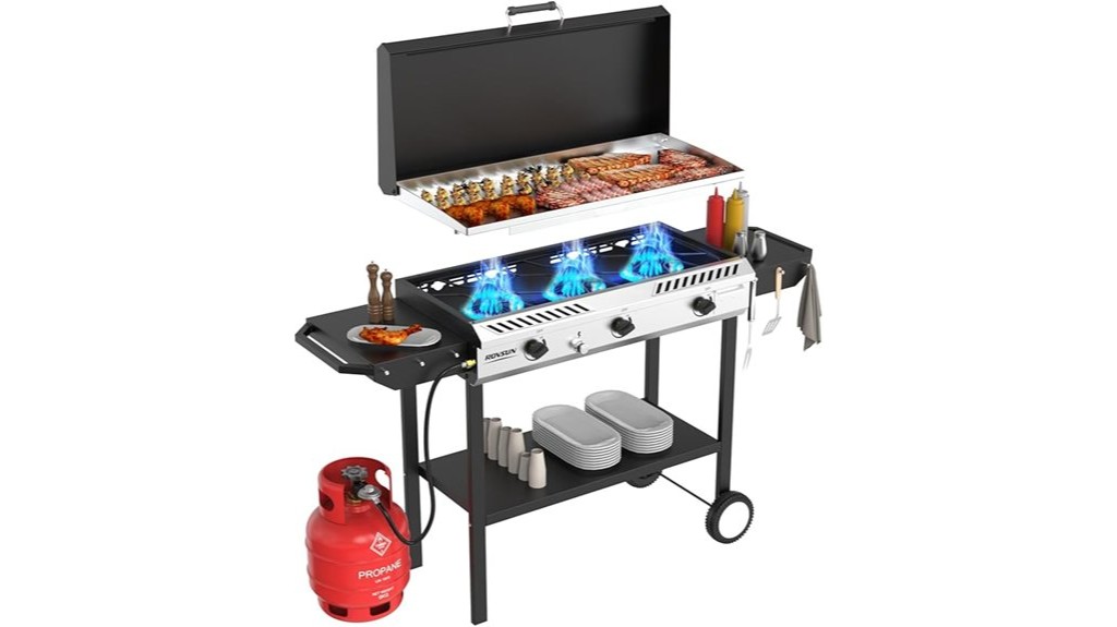 outdoor gas stove with griddle
