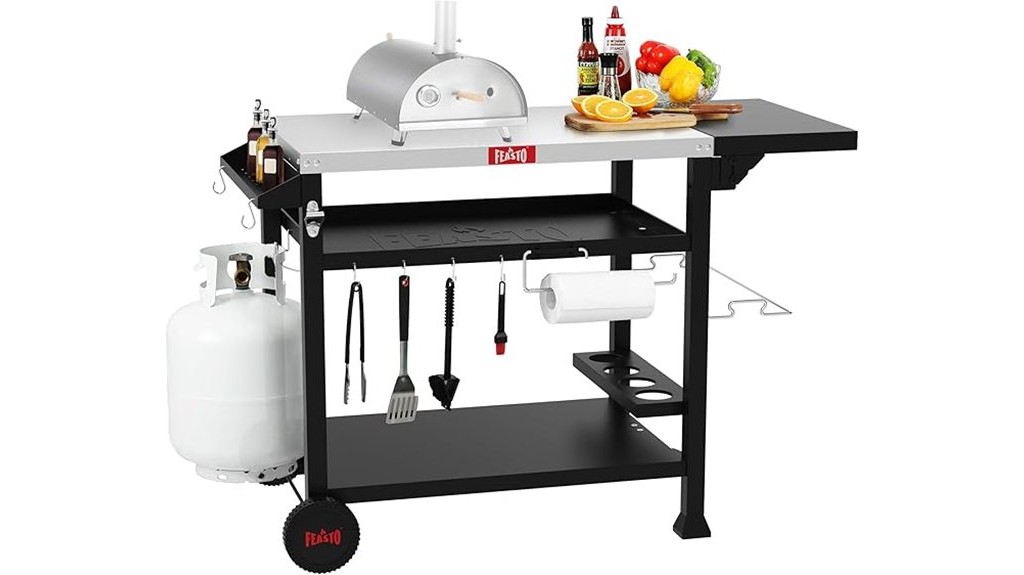 outdoor pizza oven grill cart