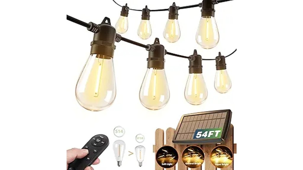 outdoor solar string lights remote controlled