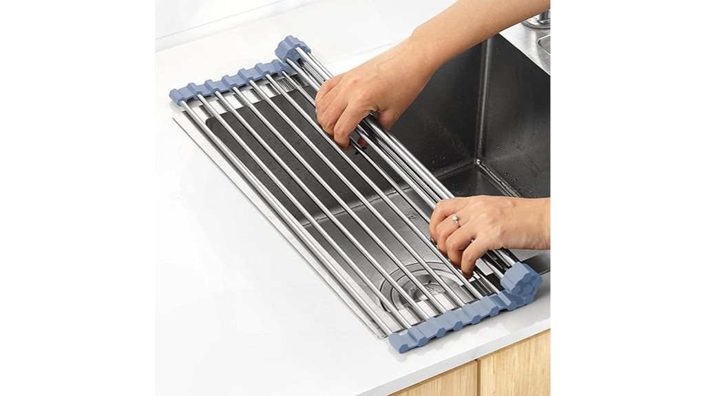over sink foldable gray drainer