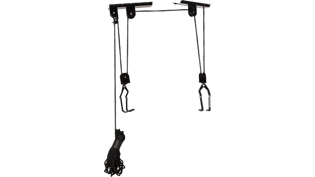 overhead bike hanger pulley system